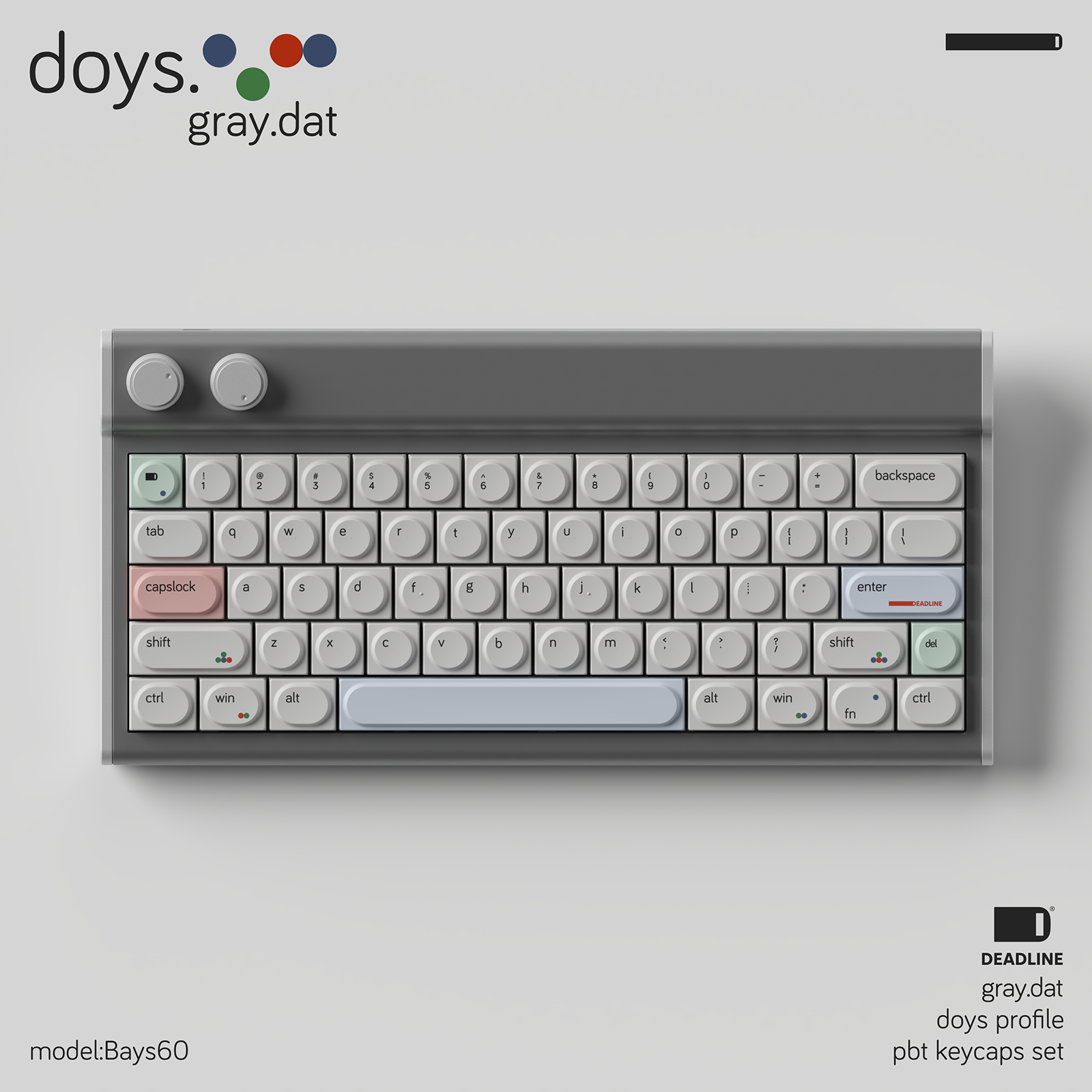 In Stock] DEADLINE Doys Gray.dat PBT Keycap