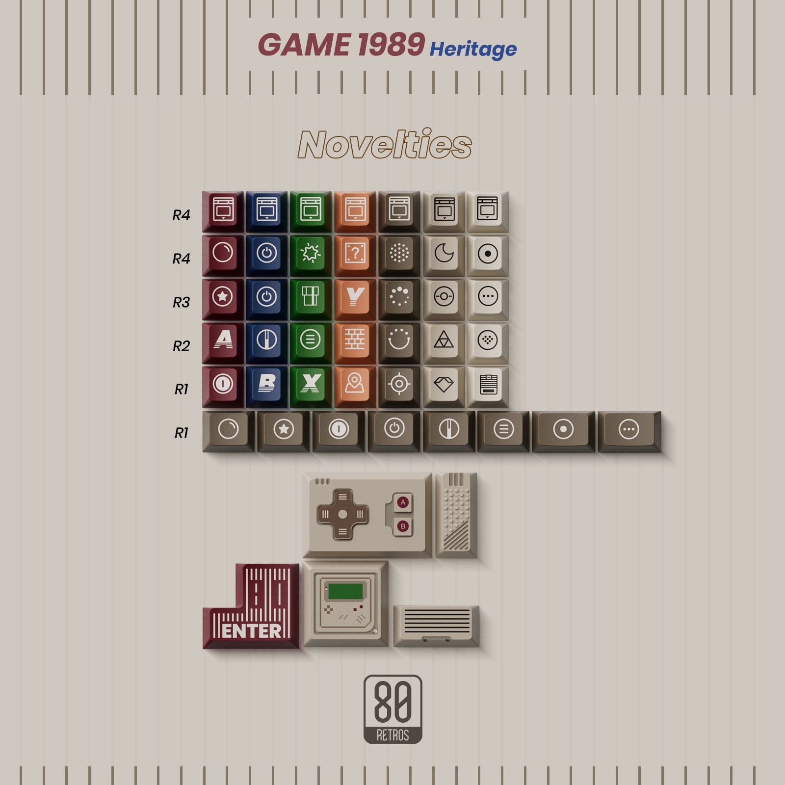 [In Stock] GAME 1989 Heritage Keycap Set