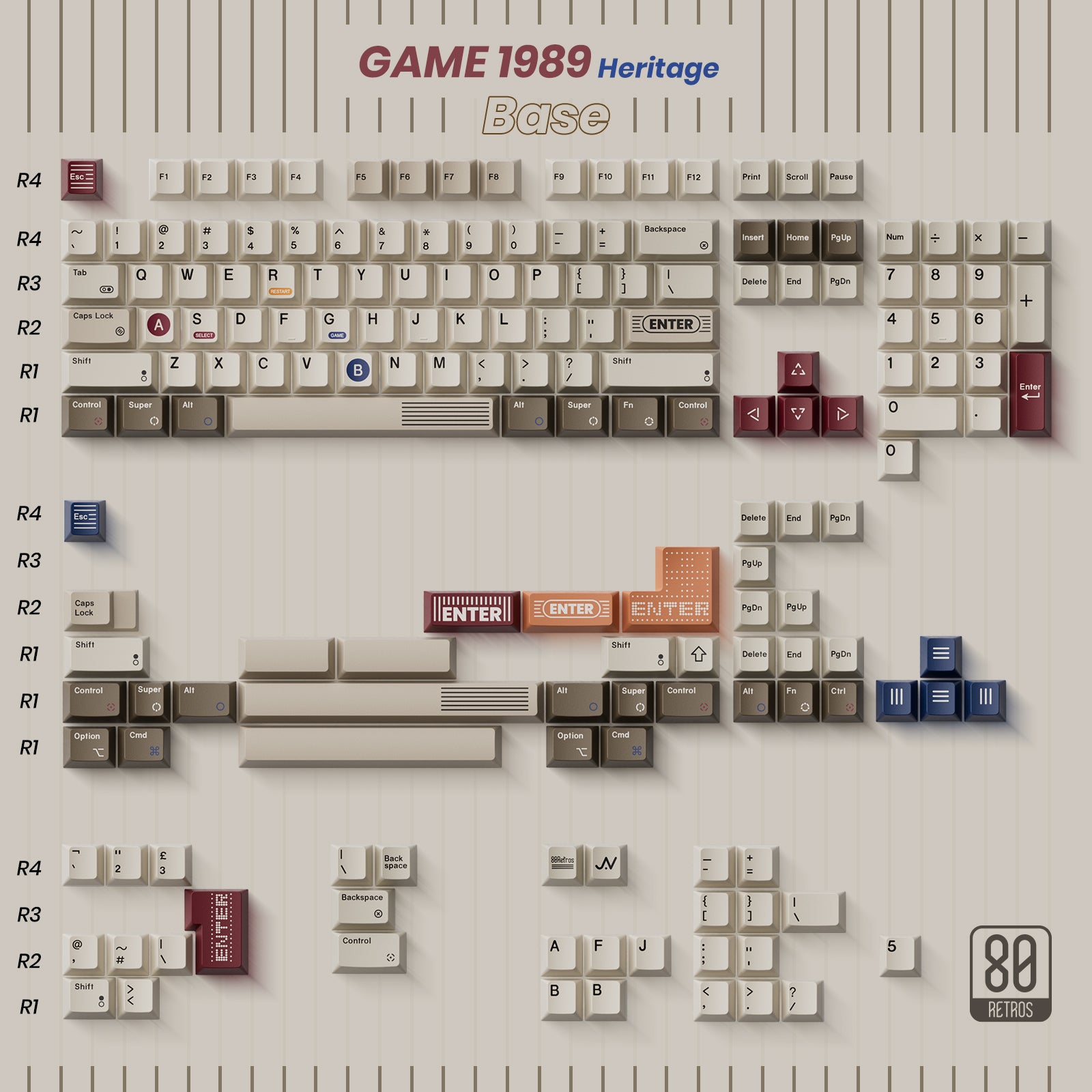 [In Stock] GAME 1989 Heritage Keycap Set