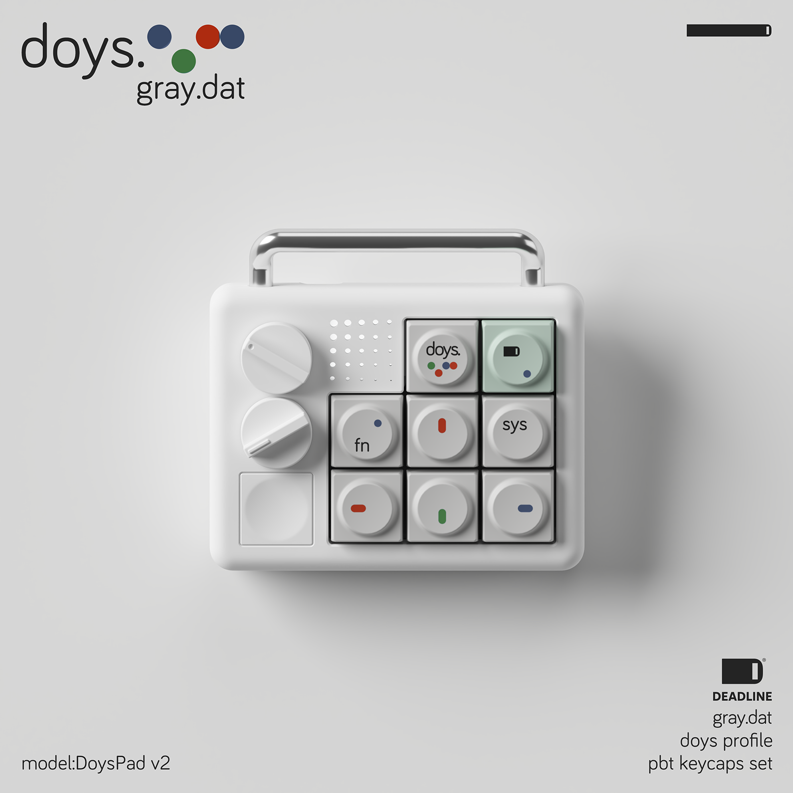 [In Stock] DEADLINE Doys Gray.dat PBT Keycap