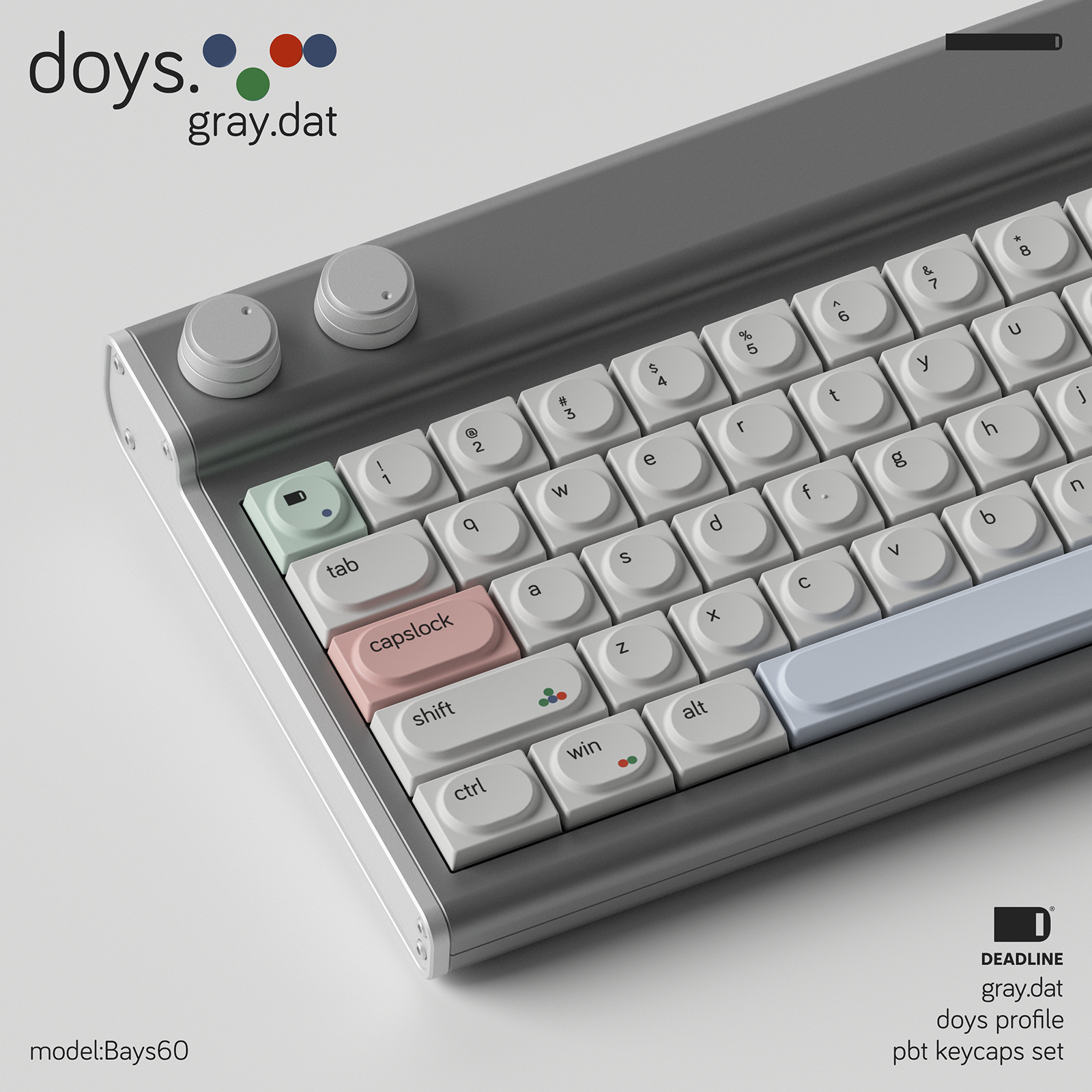[In Stock] DEADLINE Doys Gray.dat PBT Keycap