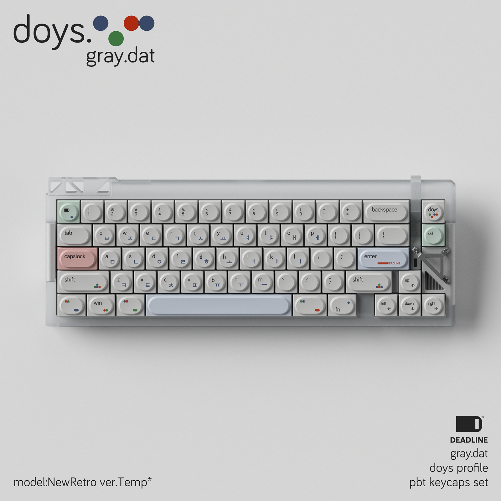 [In Stock] DEADLINE Doys Gray.dat PBT Keycap