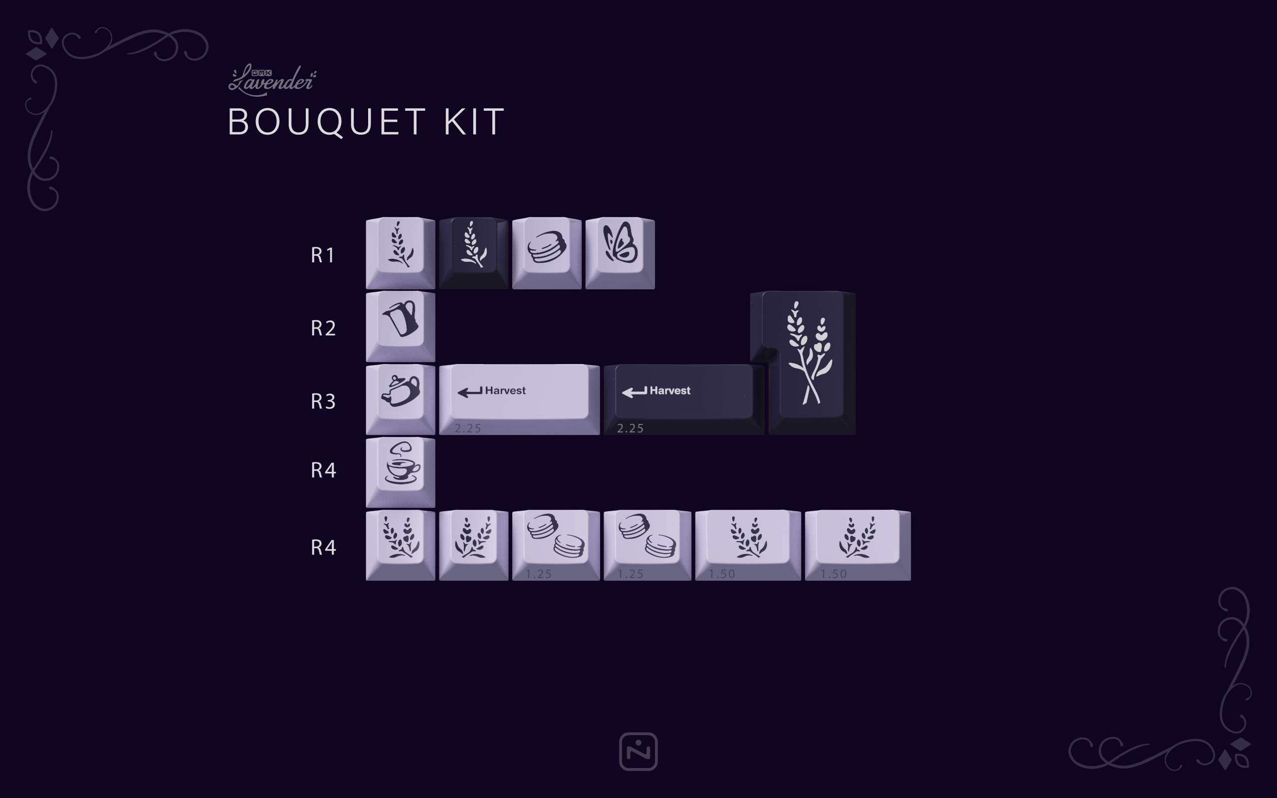 [In Stock] GMK Lavender Keycap Set